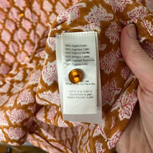 Emerson Fry Orange and White Patterned Blouse - Picture 15 of 16